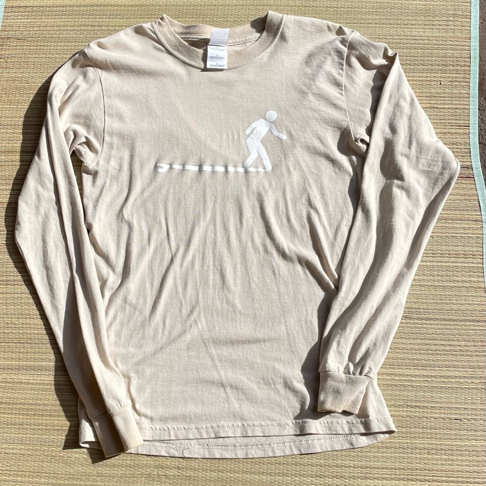 Hang 5 Longboard Surf T-shirt surfboard universal stickman Mens Small Sand LS